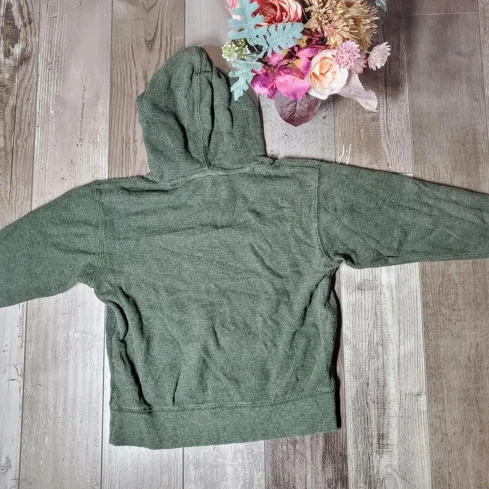 GapKids Size Small (6-7) Green Boys Hooded Pullover Top Cali 86 100% Cotton
